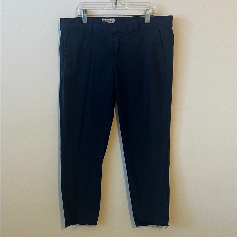Nili Lotan Navy Cropped Ankle Pants
